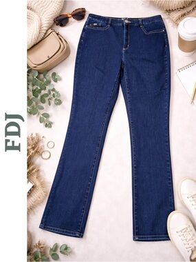 FDJ Peggy Straight Leg Jeans Dark Wash Stretch Denim 18P